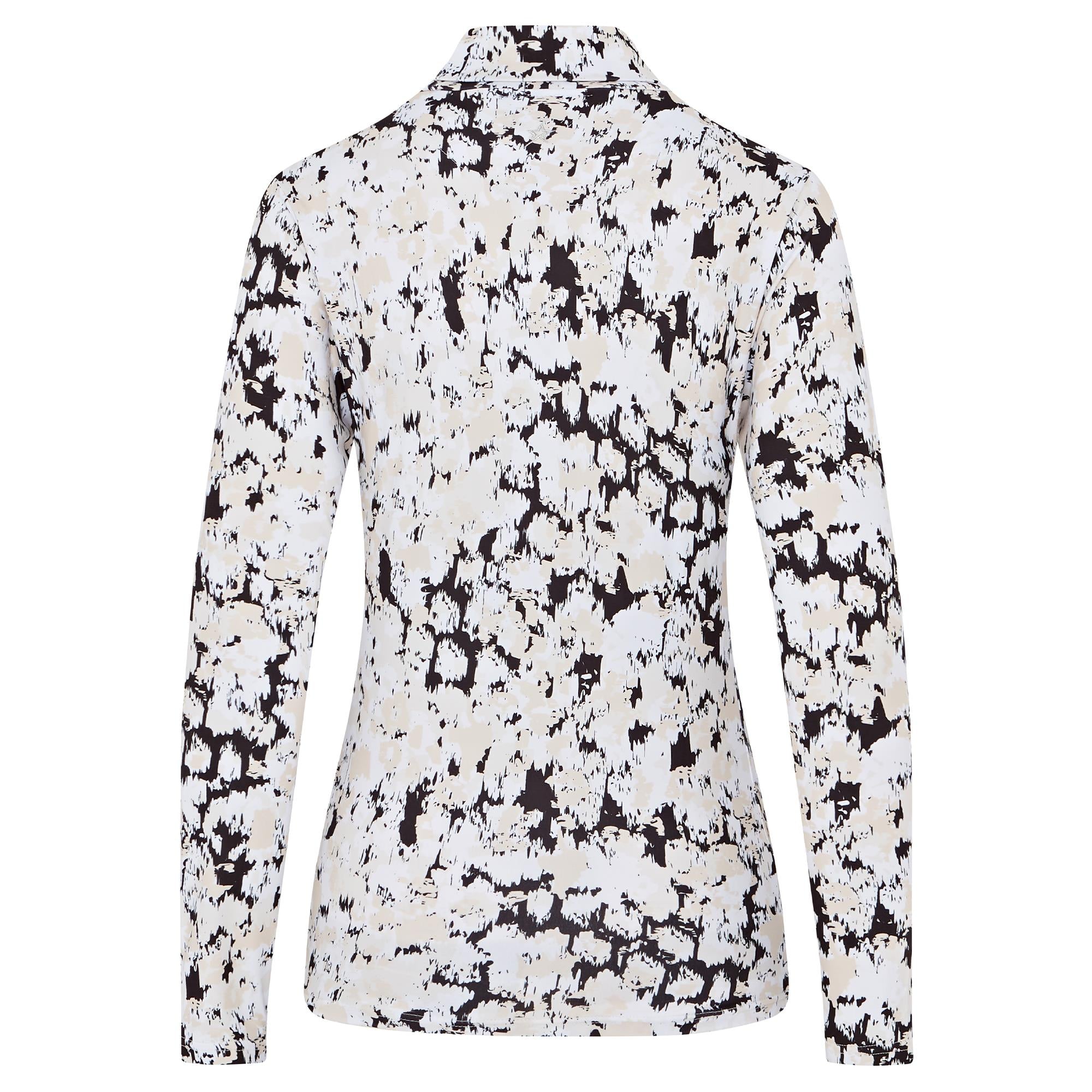 Swing Out Sister Olivia Ladies Golf Roll Neck Bleached Sand/Pearl Black